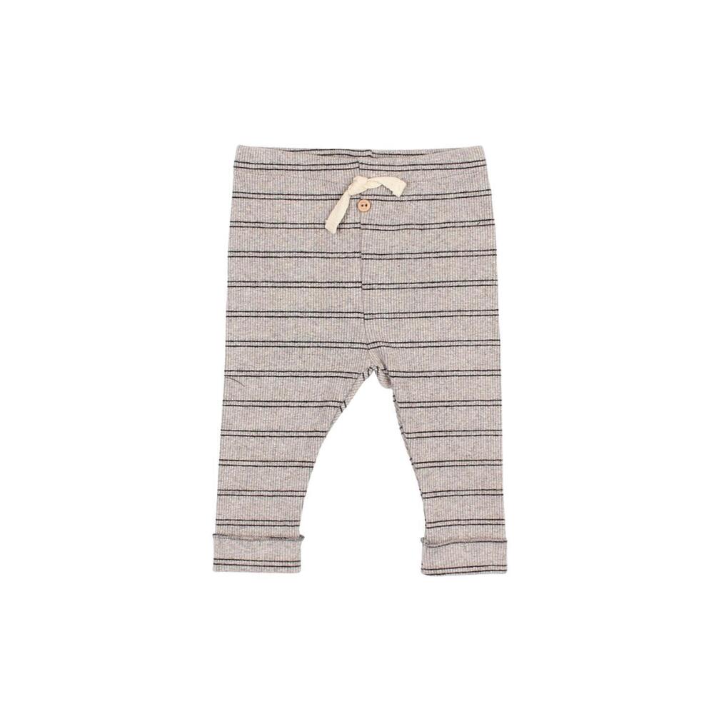 NEW BÚHO kid's soft rib pant in stone stripe